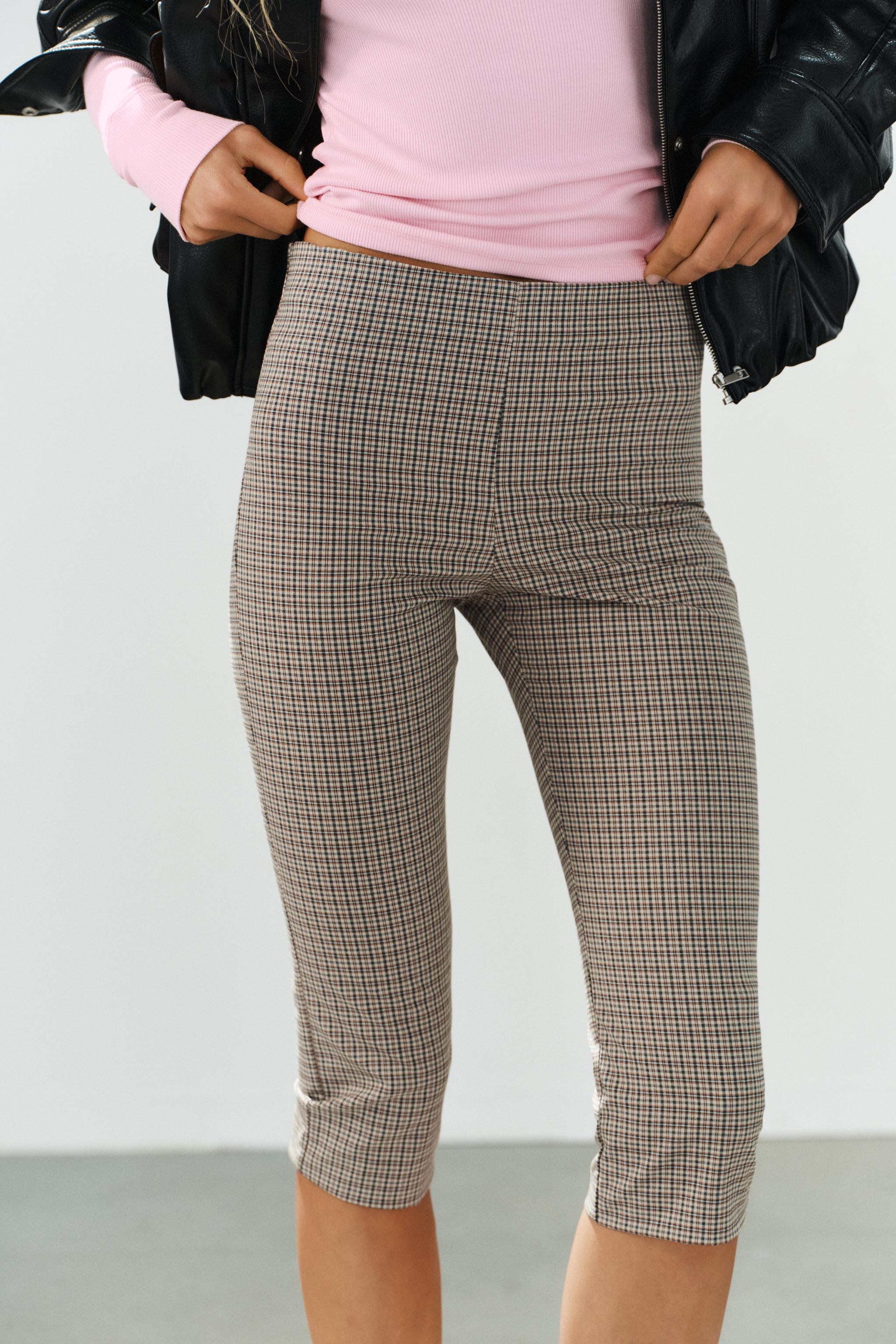 PLAID CAPRI PANTS | Zara US
