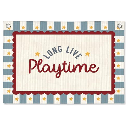STHTTSW Playroom Wall Decor, Long Live Playtime Linen Canvas Banner,Toddler Playroom Decor Kids Room Nursery with Star Pattern Wall Decor for Toddler Boys Toy Room Bedroom,30x20 Inch | Amazon (US)
