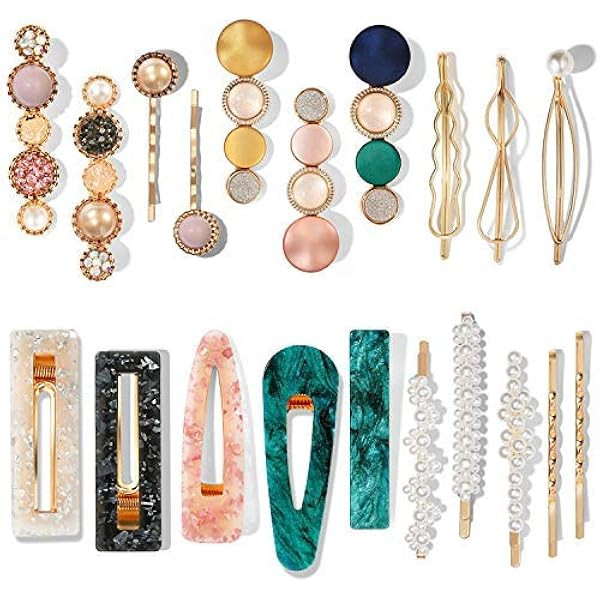20 Pcs Macaron Hair Clips for Women-Acrylic Pearl Hair Clip Handmade Pearl Hair Pins Gifts for Girls | Amazon (US)