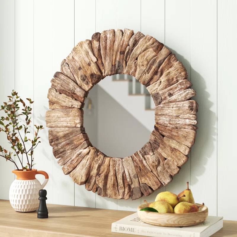 Victoria Wood Round Wall Mirror | Wayfair North America