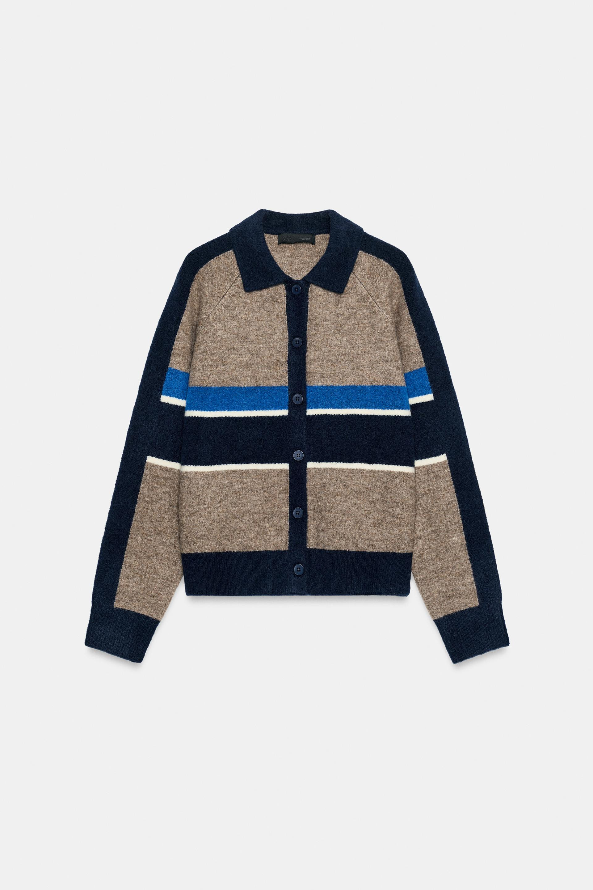 STRIPED POLO CARDIGAN | Zara UK