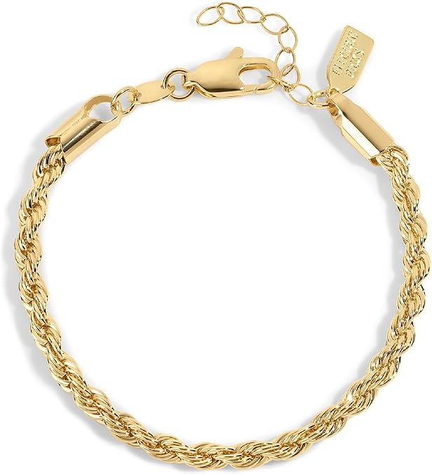 Electric Picks Harper Rope Bracelet for Women - 18k Gold Rope Bracelet with 4mm Thickness, Timele... | Amazon (US)