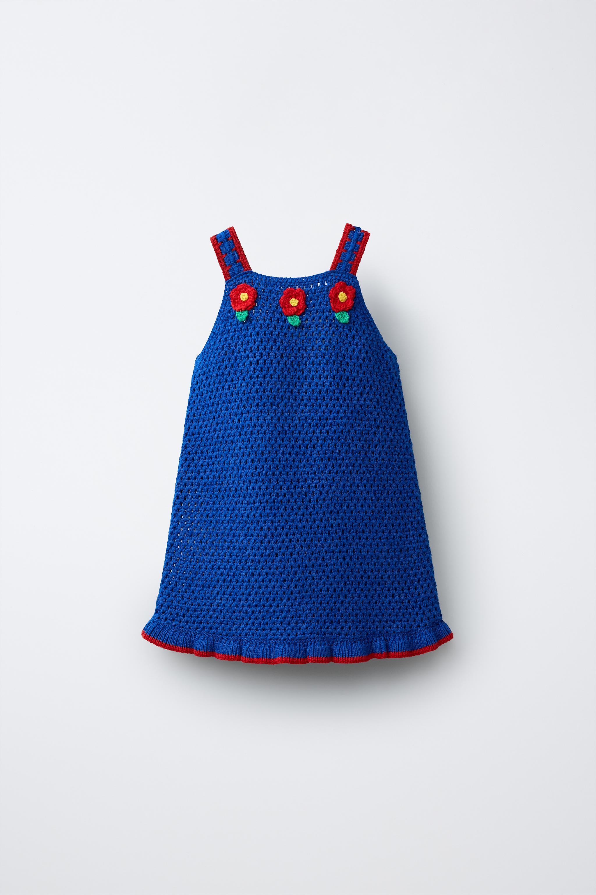 CROCHETED FLOWER KNIT DRESS | Zara US