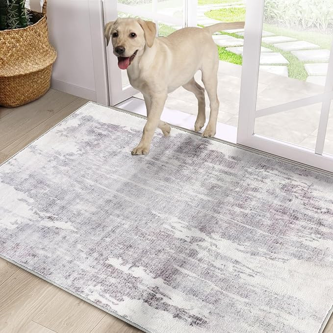 Cristgee Door Mat, Front Indoor Door Mat Faux Wool Non-Slip Entryway Rug Absorbent Abstract Throw... | Amazon (US)