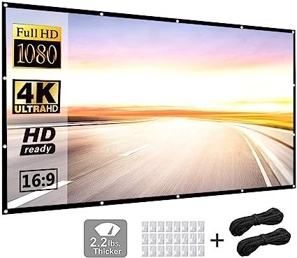 Projection Screen 84inch 16:9 HD Foldable Anti-Crease Portable Projector Movies Screen for Home T... | Amazon (US)