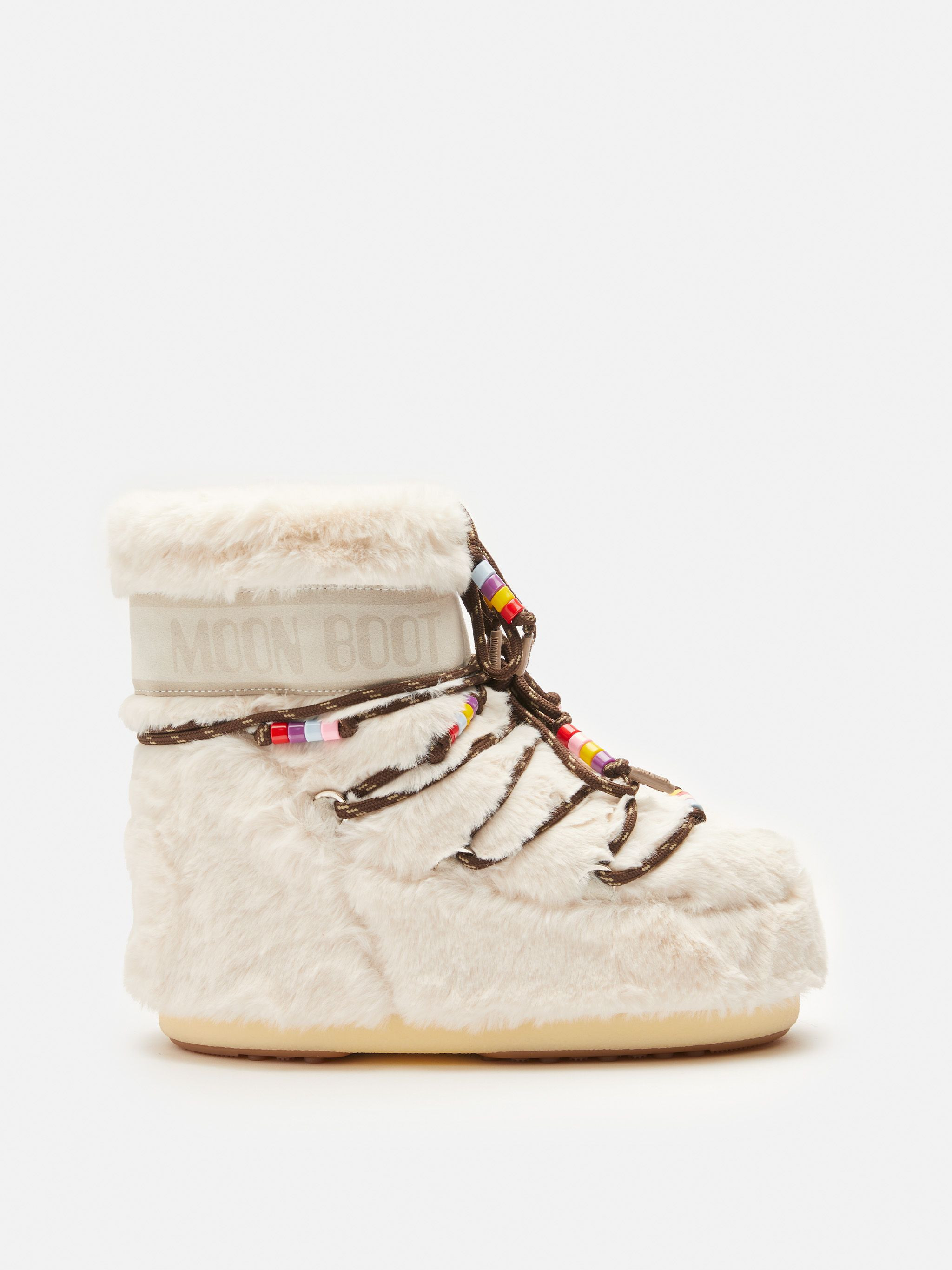 ICON LOW CREAM FAUX-FUR BEADS BOOTS | moon_boot