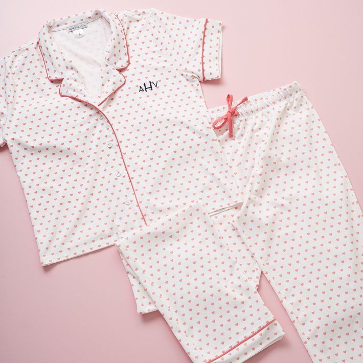 Hearts Short Sleeve Pajama Set | Mark and Graham