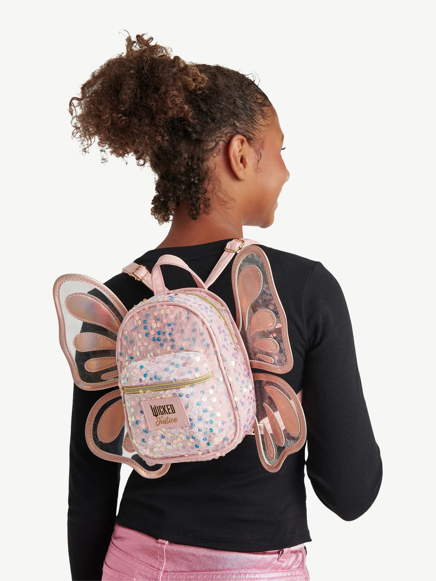 Justice Girls Wicked Butterfly Wings Mini Backpack, Pink | Walmart (US)