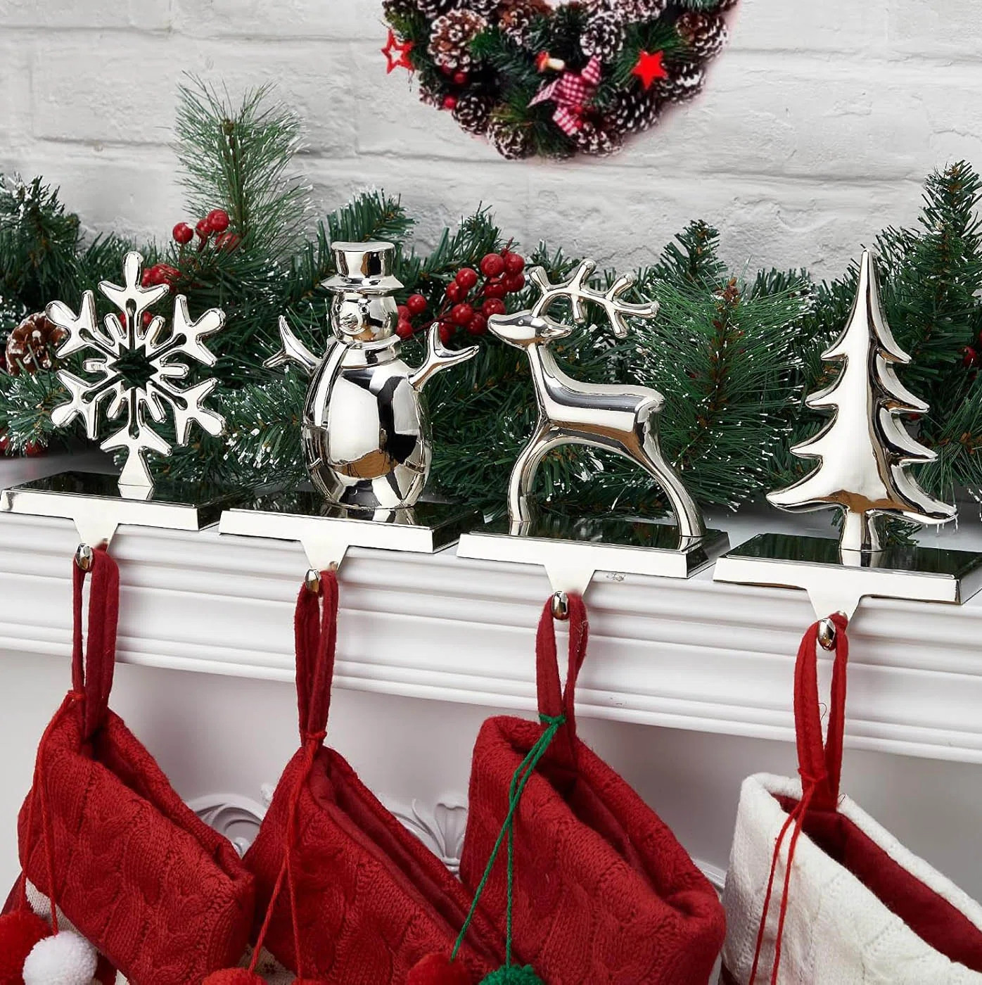 Christmas Stocking Holders For Mantel Vintage Metal Standing Stocking Hook | Wayfair North America
