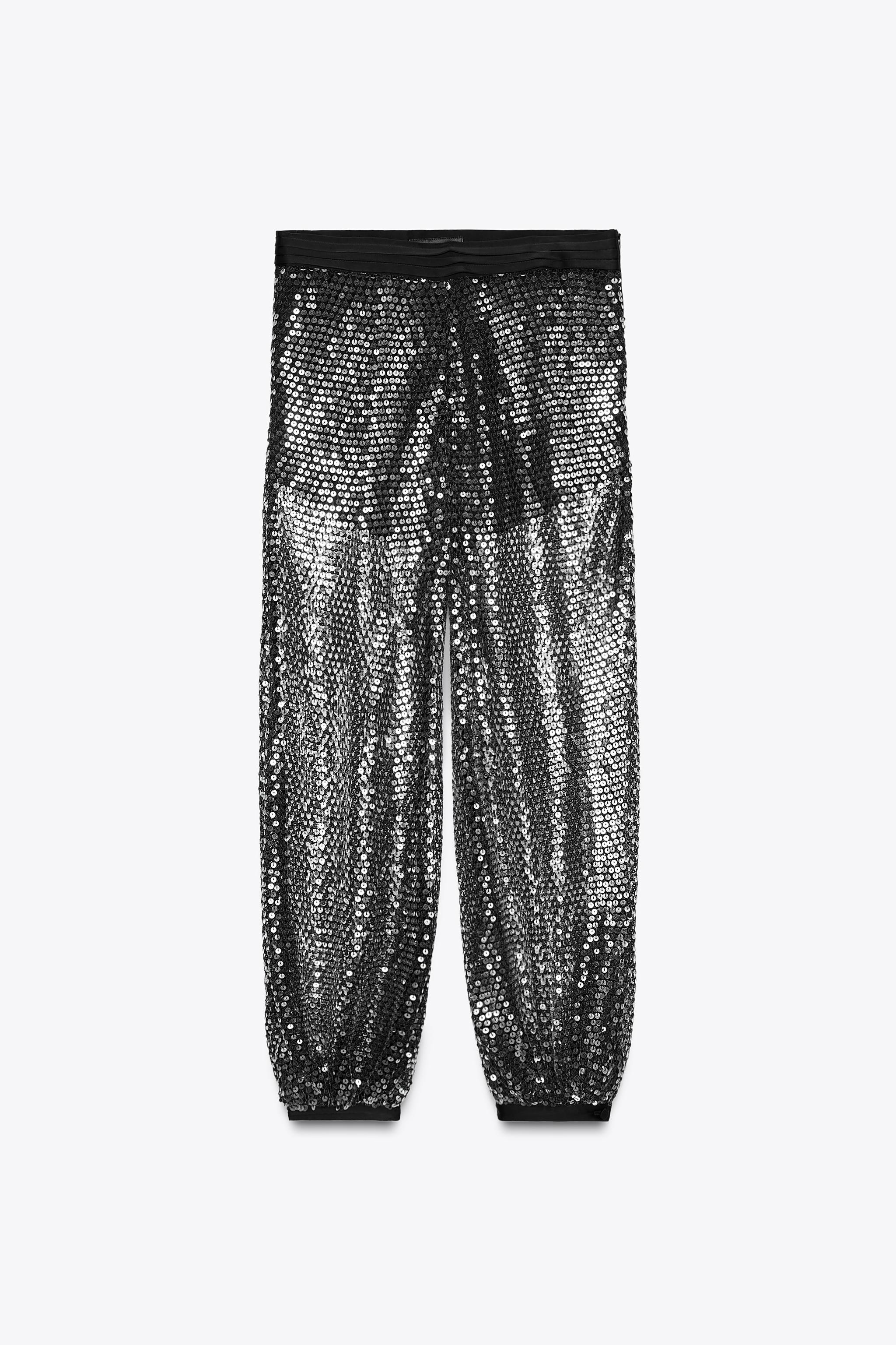 ZW COLLECTION SEQUIN BALLOON PANTS | Zara US