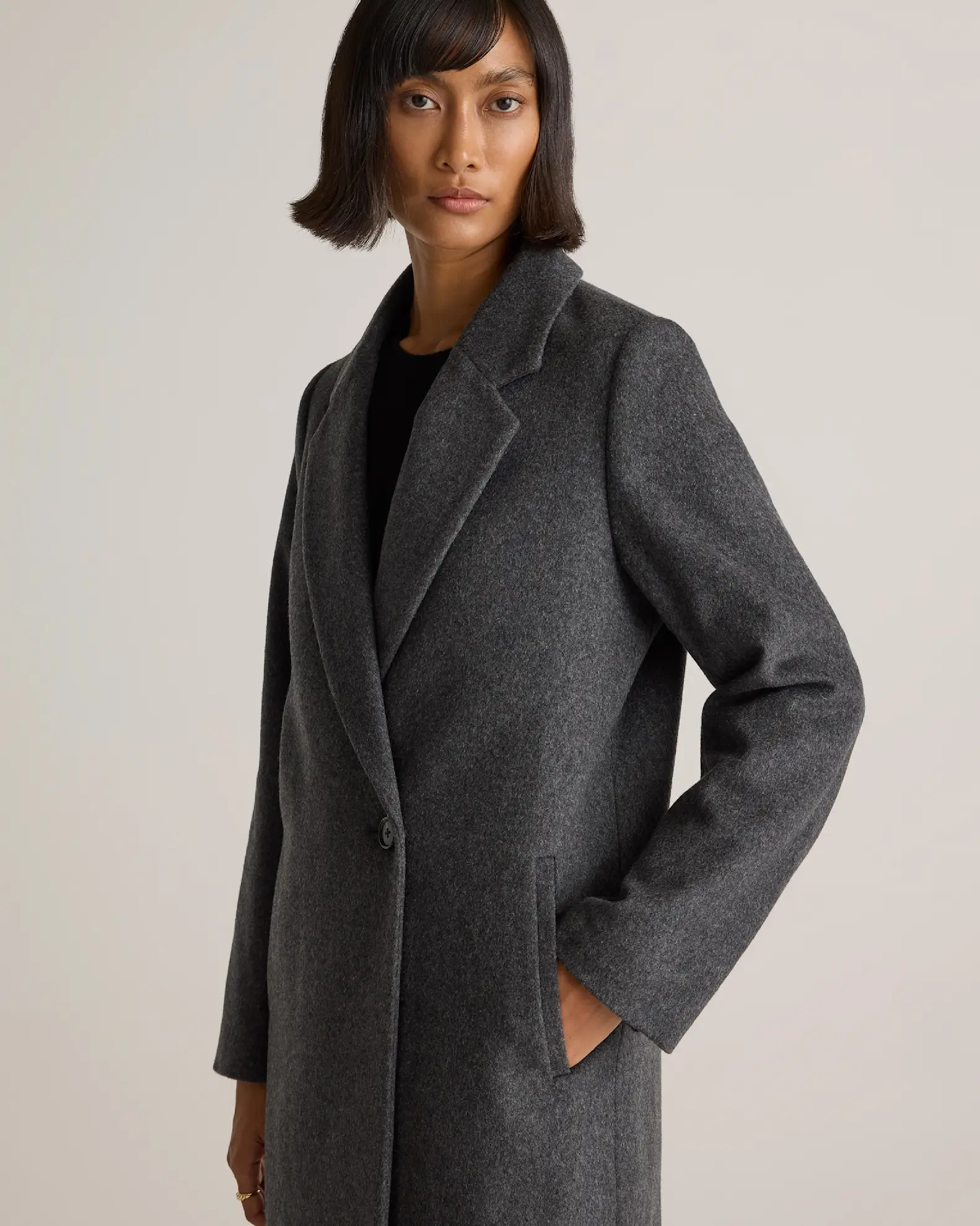 Italian Wool Classic Single-Breasted Coat | Quince