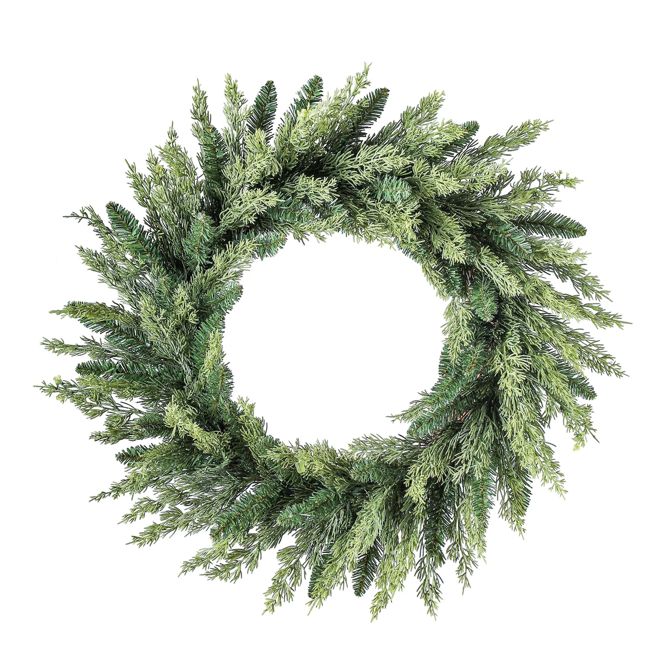 Holiday Time Non-Lit Greensboro Artificial Christmas Wreath, 24" | Walmart (US)