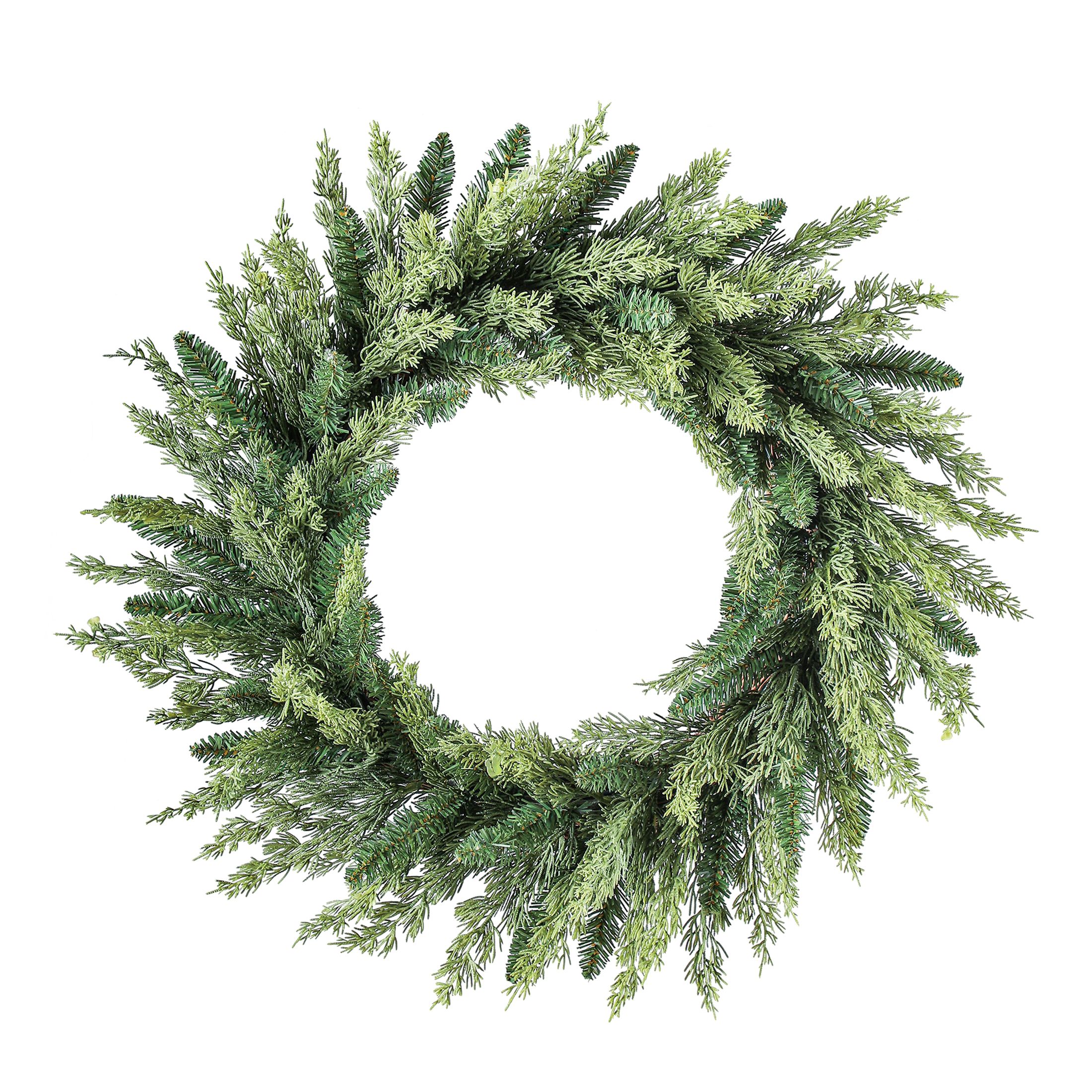 Holiday Time Non-Lit Greensboro Artificial Christmas Wreath, 24" - Walmart.com | Walmart (US)