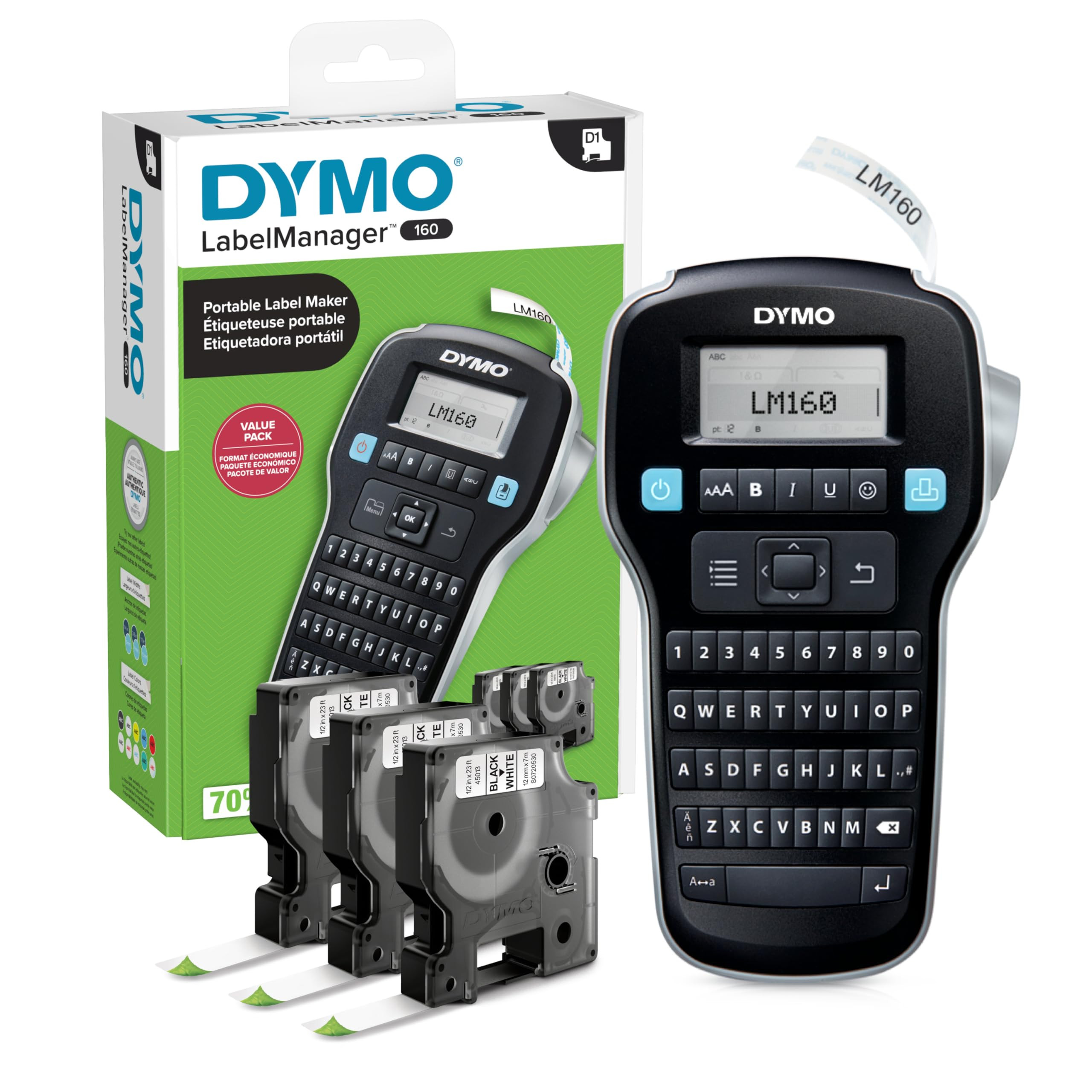 DYMO LabelManager 160 Portable Label Maker Bundle, Easy-to-Use, One-Touch Smart Keys, QWERTY Keyb... | Amazon (US)