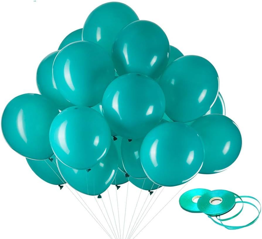 12 inch Teal Balloons Turquoise Latex Party Balloons Party Decorations Supplies, Pack of 36 | Amazon (US)