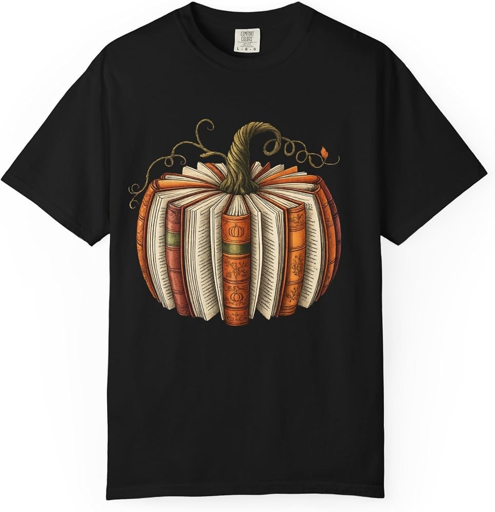Vintage Book Pumpkin T-Shirt | Literary Fall Reading Tee | Amazon (US)