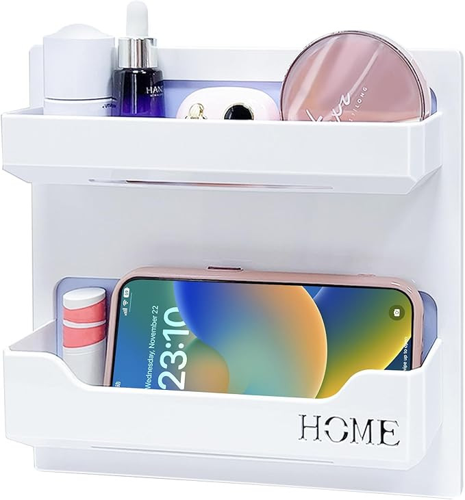 Floating Shelves for Bedside Shelf Accessories Organizer, Wall Mount Self Stick On, Cute Room Dec... | Amazon (US)