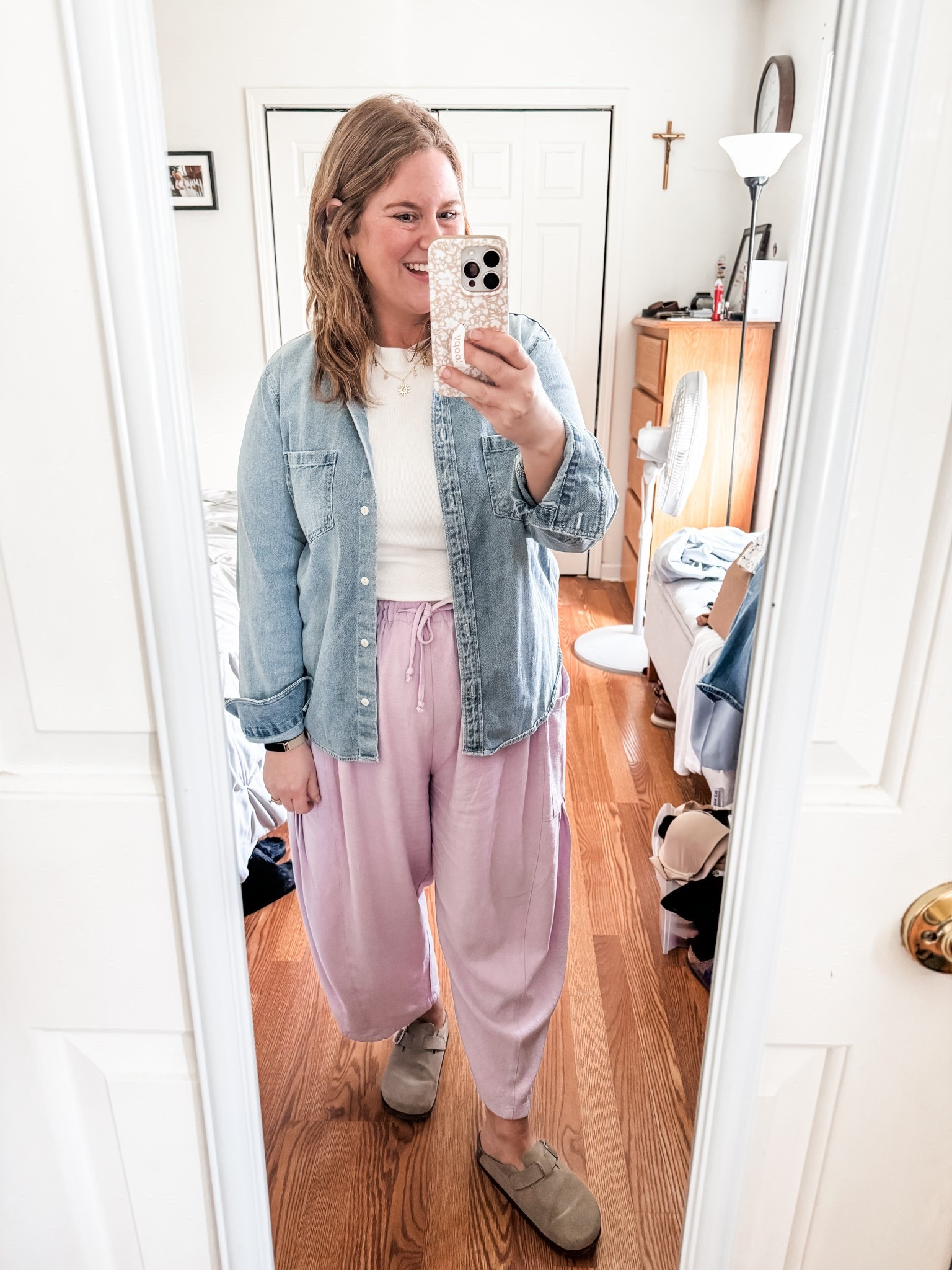 Teacher outfit!

Wearing a large in these linen pants.  They are so fun & comfy!! Denim shirt and tee are an XL  

#LTKMidsize #LTKWorkwear #LTKPetite