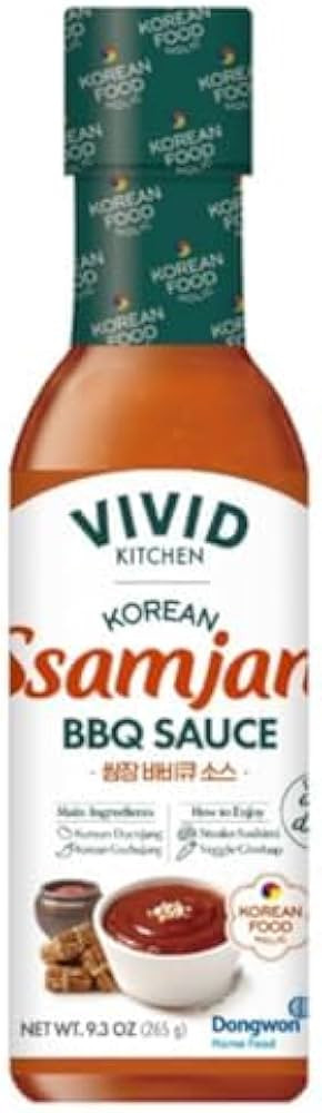 VIVID KITCHEN Ssamjang BBQ Sauce - Korean Fusion Marinade & Dipping Sauce - 8.6 oz Bottle - Authe... | Amazon (US)