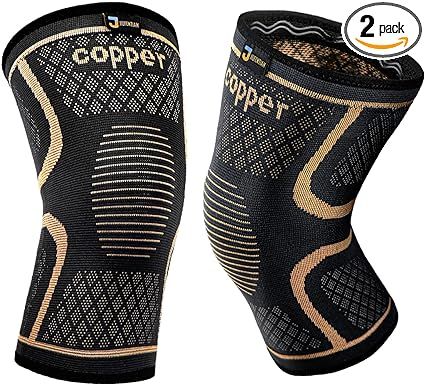 JIUFENTIAN Copper Knee Braces for Men and Women (2 pack) -Knee Supports Copper Compression Knee S... | Amazon (US)