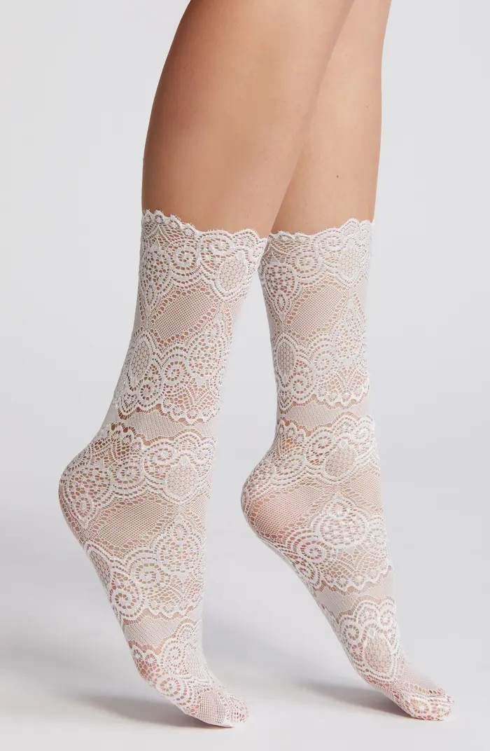 HIGH HEEL JUNGLE Scalloped Lace Crew Socks | Nordstrom | Nordstrom