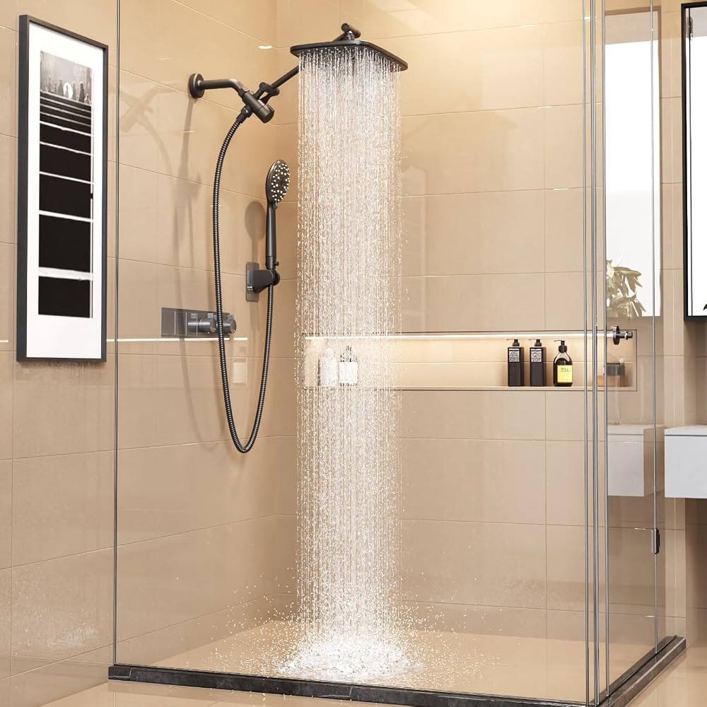 Veken Combo 12 inch Shower Head with Extension Arm - Wide Rainfall with Combination Handheld Wate... | Amazon (US)
