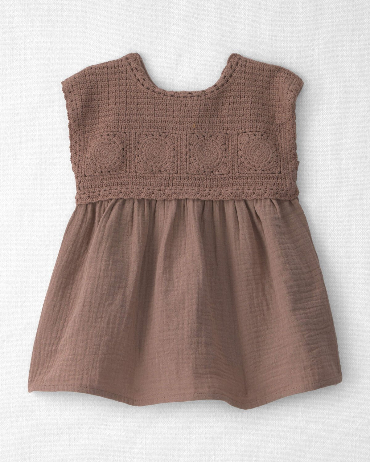 Baby Girl Organic Cotton Gauze Crochet Dress | Carter's Inc
