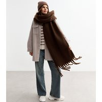 Brown Brushed Fringed Scarf New Look | New Look (UK)