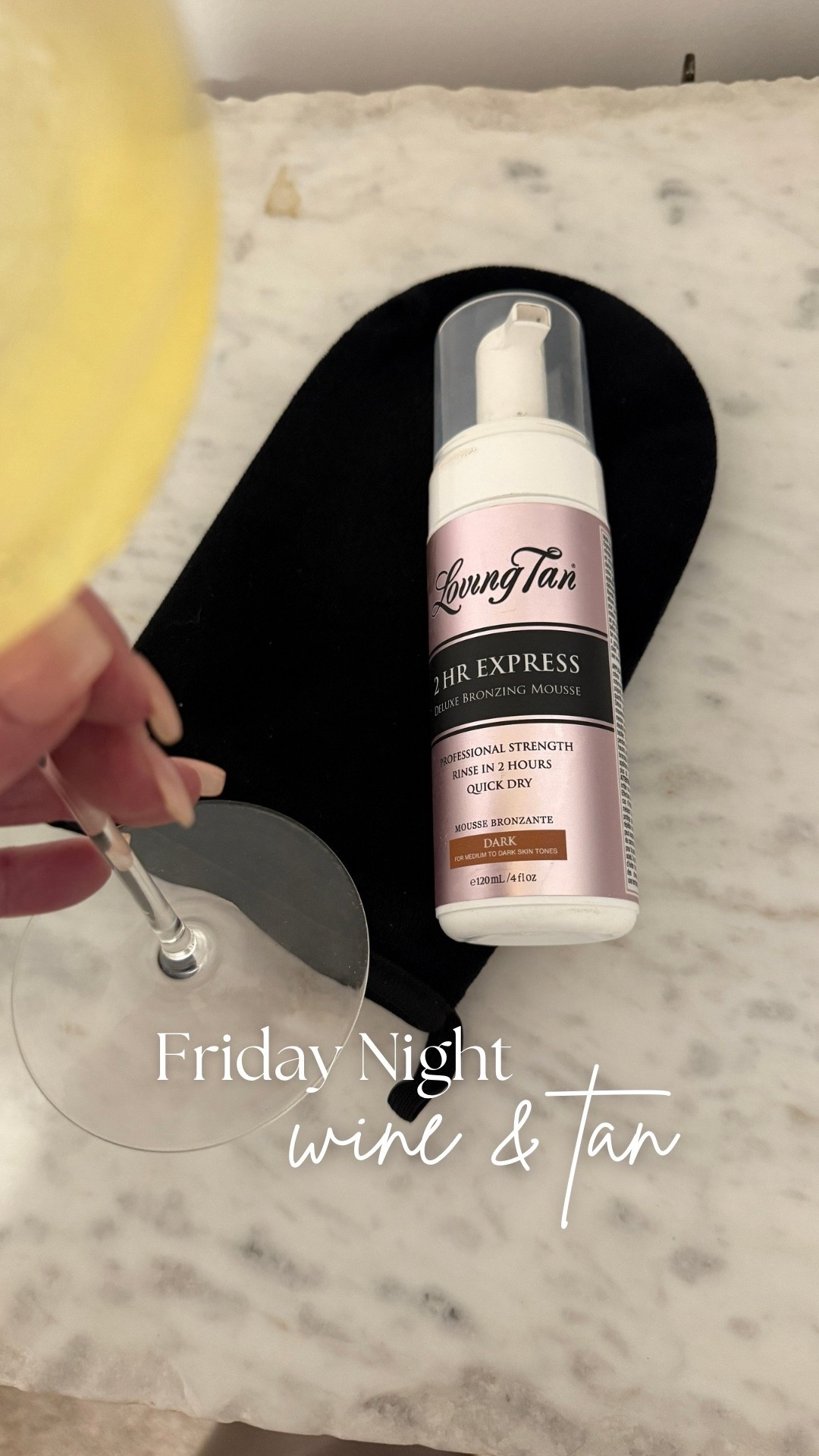 Friday night plans: wine in hand and fresh tan loading 🍷✨
Loving this 2 hour express tanning mousse for a quick, natural glow. Perfect for last-minute plans or weekend prep. Developing while I sip my wine 💁‍♀️

Amie Pagan, loving tan, self tanner 

#LTKBeauty #LTKselfcare