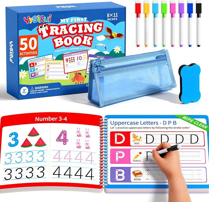 Preschool Learning Activities, Tracing Books for Kids Ages 3+, Toddler Handwriting Practice, Lett... | Amazon (US)