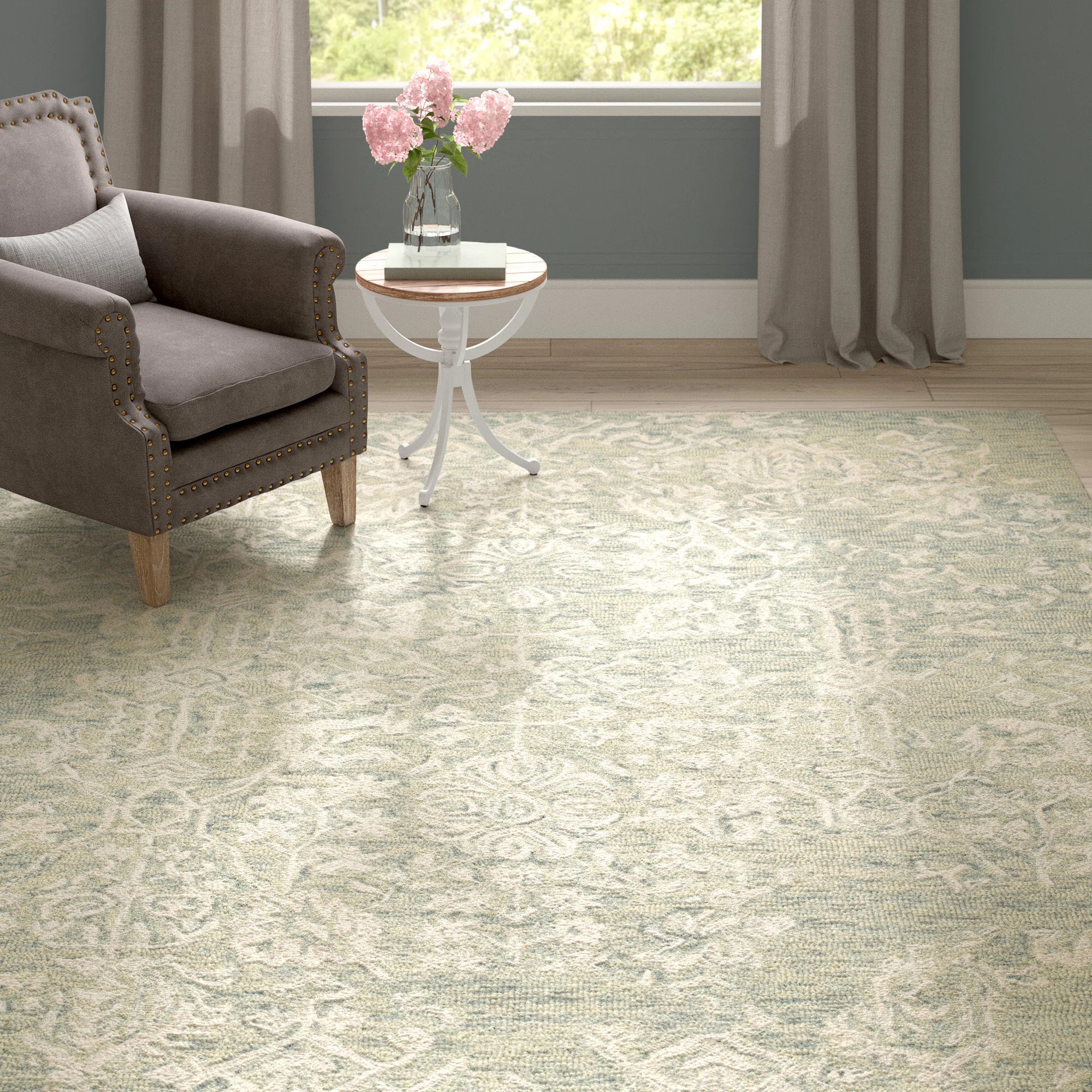 Straley Hand Tufted Wool Floral Indoor Rug | Wayfair North America