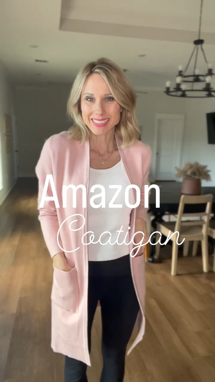 Amazon coatigan.  Perfect travel outfit. Or you can dress it up.  It would be cute with a dress or even dress pants 


Wearing small 
Sized up to medium in tank 
Small in leggings 

#LTKover40 #LTKsalealert #LTKfindsunder50