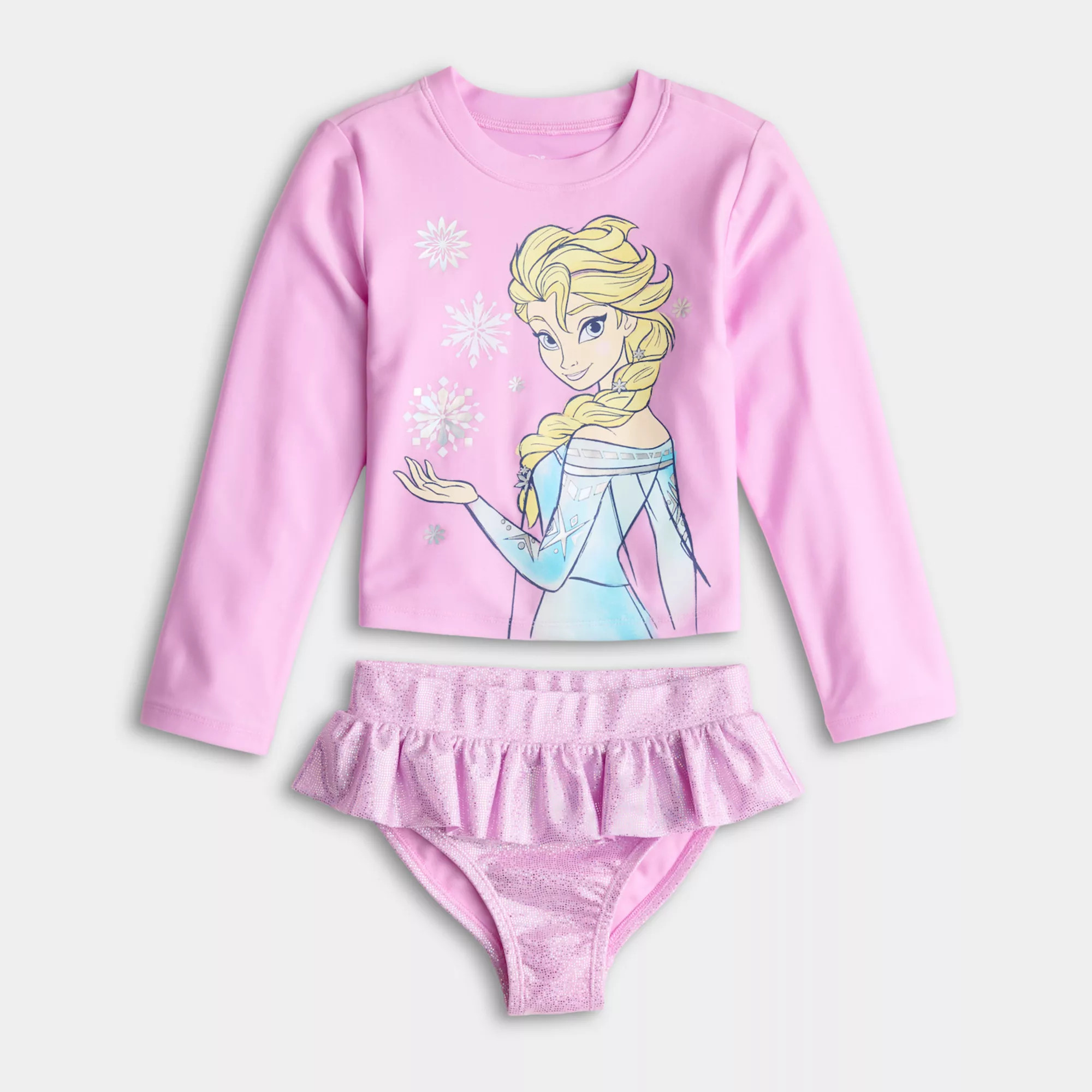 Baby & Toddler Girl Jumping Beans® Disney's Elsa 2-Piece Adaptive Rashguard Set | Kohl's