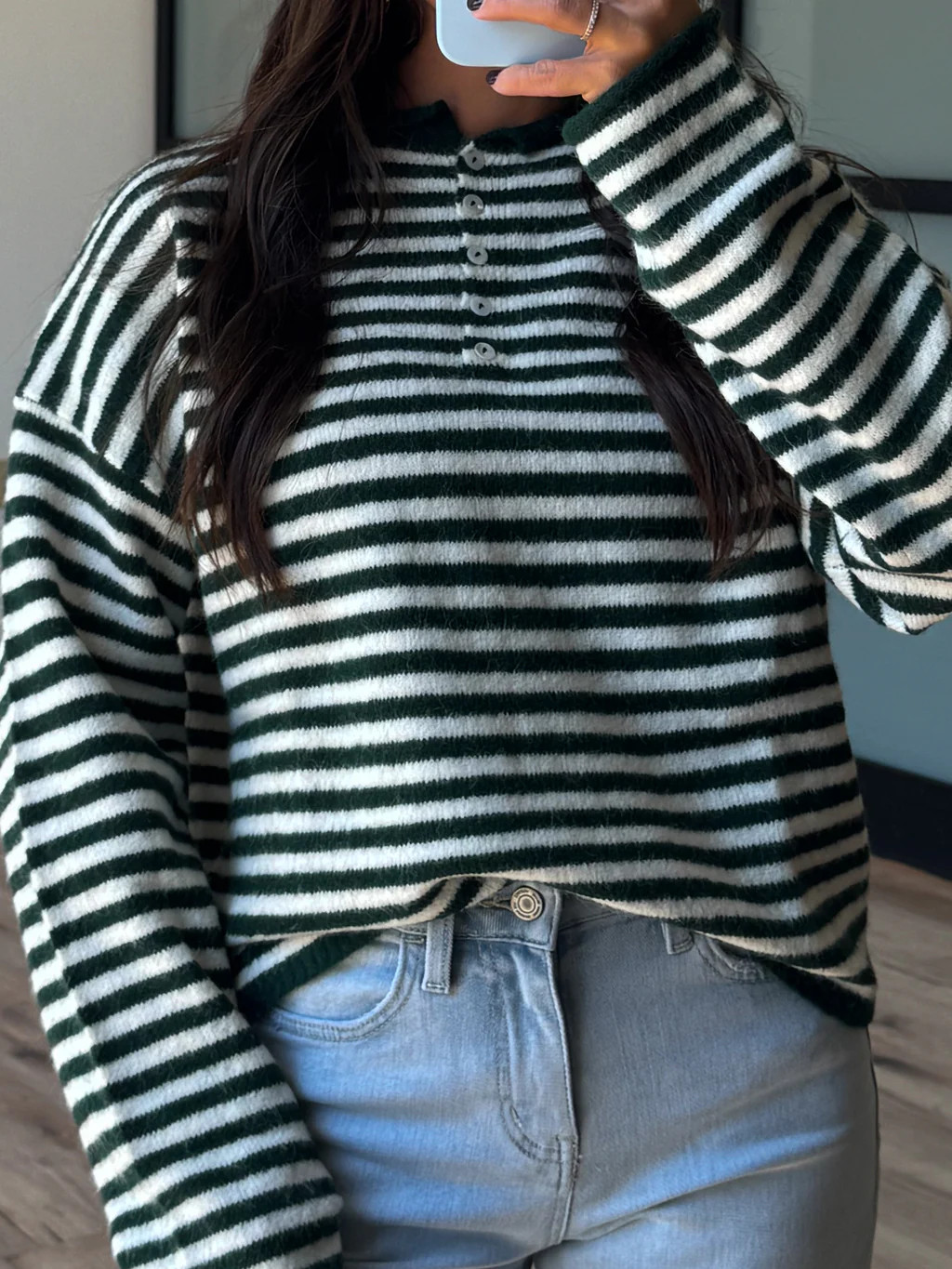 Henley Isla Stripe Sweater | Forest | RESTOCK | Shop Talulah