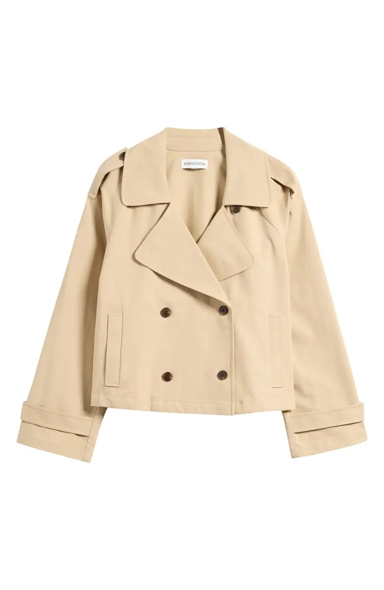 Nordstrom Crop Stretch Cotton Trench Coat | Nordstrom | Nordstrom
