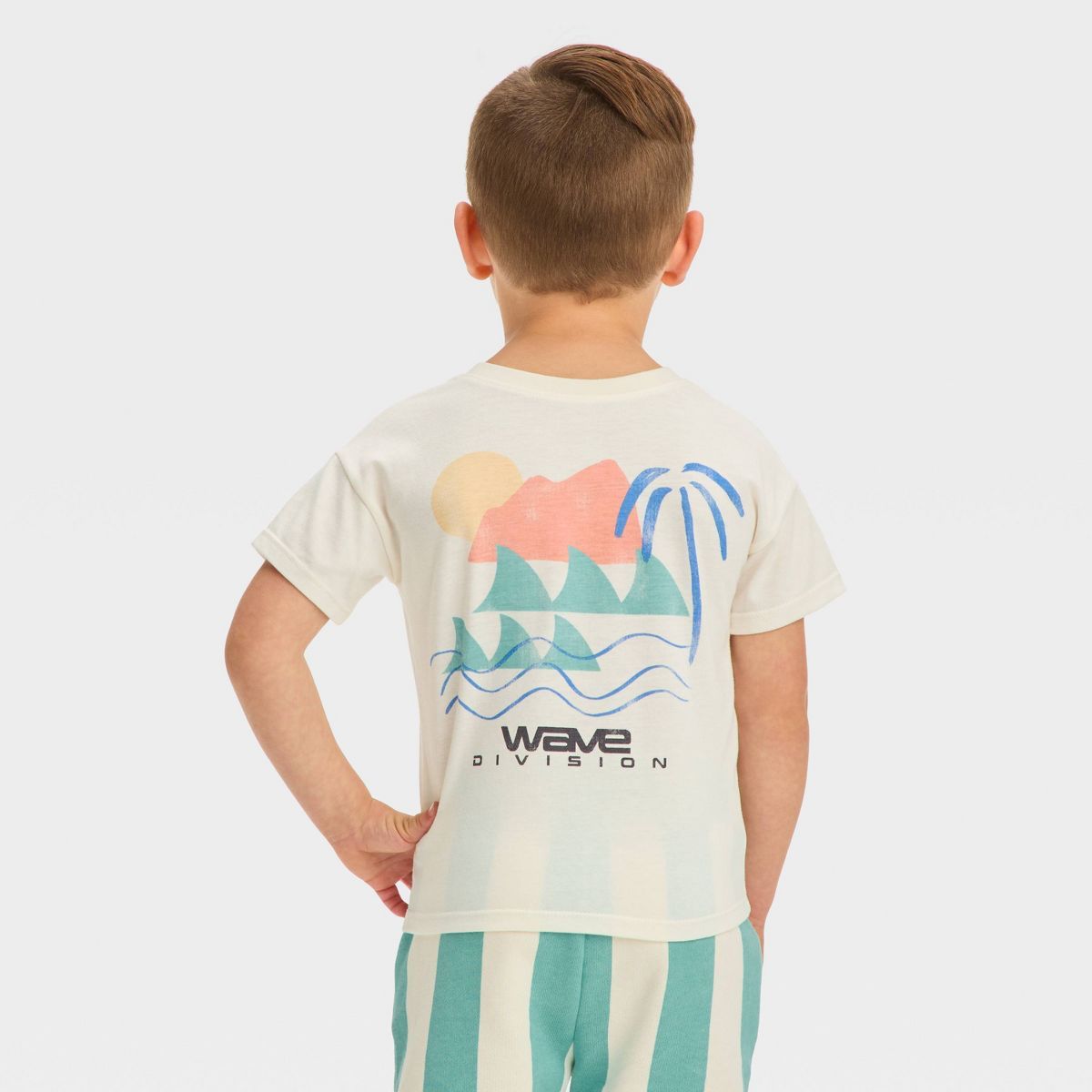 Grayson Mini Toddler Boys' Jersey Knit Sunset Cove T-Shirt - Cream | Target