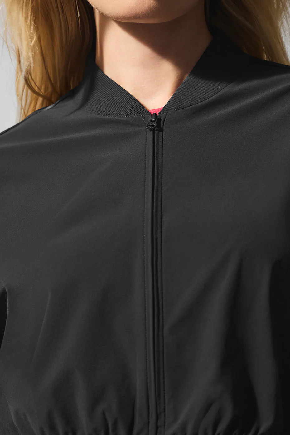 ALO | Cropped Breezy Full-Zip Cover Up Jacket in Black, Size: Small | Alo Yoga