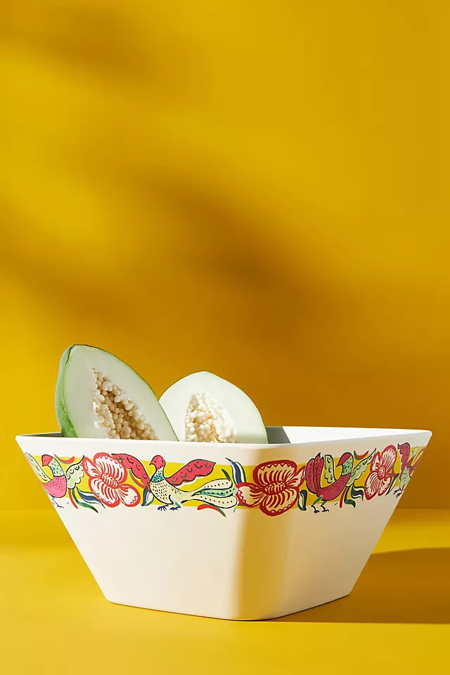 Bamboo Melamine Hibiscus Serving Bowl | Anthropologie (US)