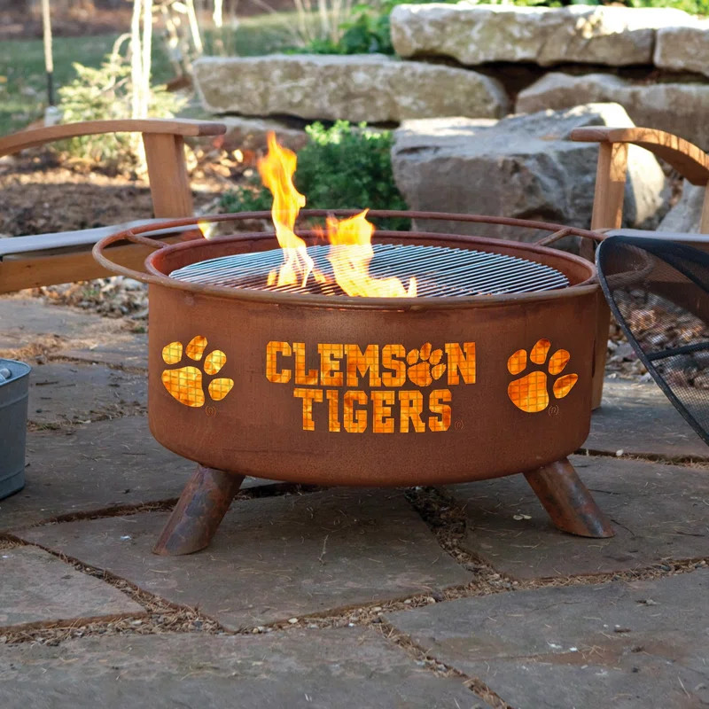 Collegiate Series Round Steel Fire Pit | Wayfair North America