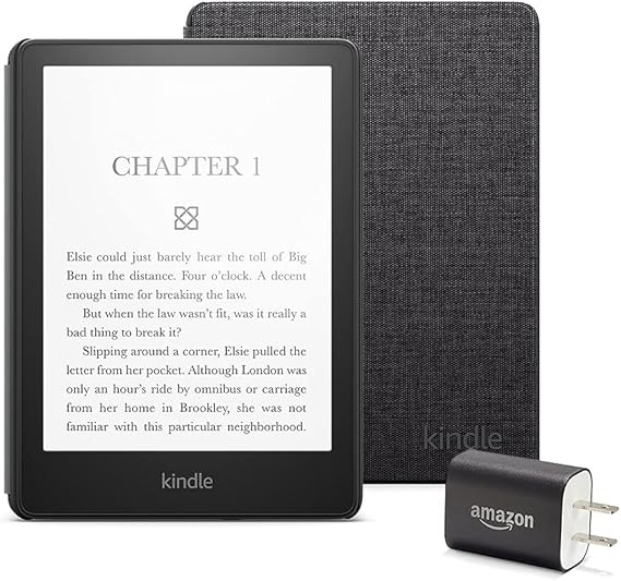 Kindle Paperwhite Essentials Bundle including Kindle Paperwhite (16 GB), Fabric Cover - Black, an... | Amazon (US)