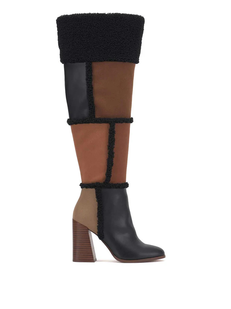 Rustina Over The Knee Boot in Brown Patchwork | Jessica Simpson E Commerce