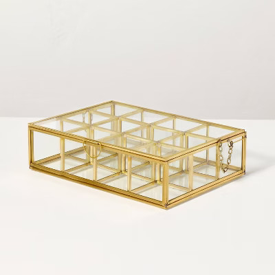 Small Metal and Glass Display Box - Hearth & Hand™ with Magnolia | Target