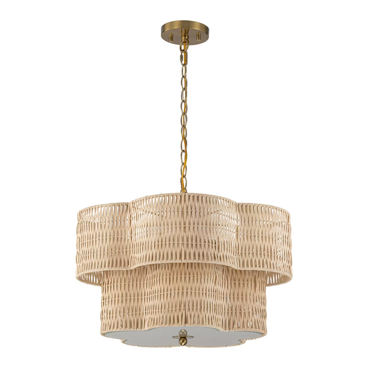 C Cattleya Farmhouse Natural Rattan Chandelier with Hand Woven Flower-Shaped Shade | Target
