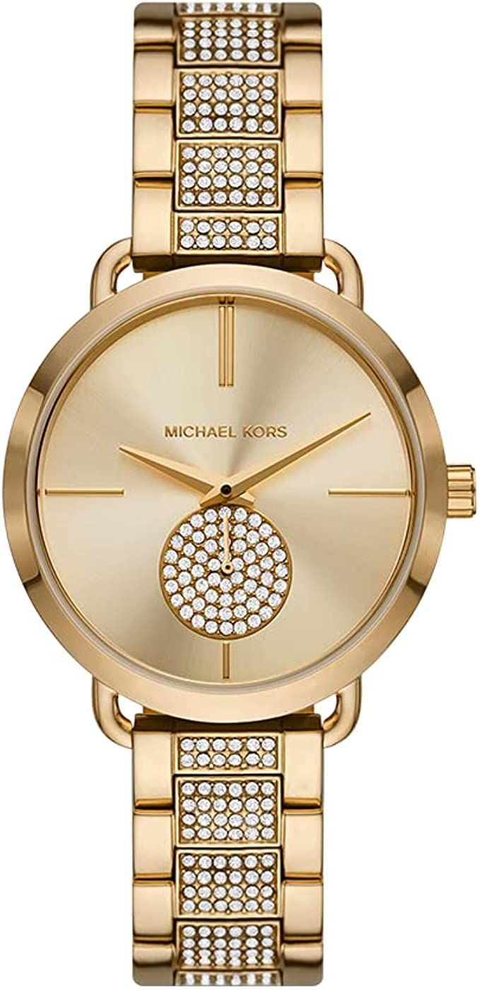 Michael Kors Women's Portia Quartz Watch with Stainless Steel Strap, Gold, 16 (Model: MK4602) | Amazon (US)