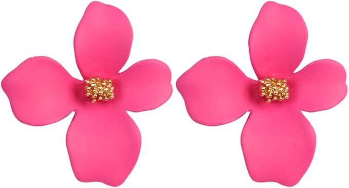 Boho Stud Earrings for Women - Chic Flower Statement Earrings with Gold Flower Bud, Great for Sis... | Amazon (US)