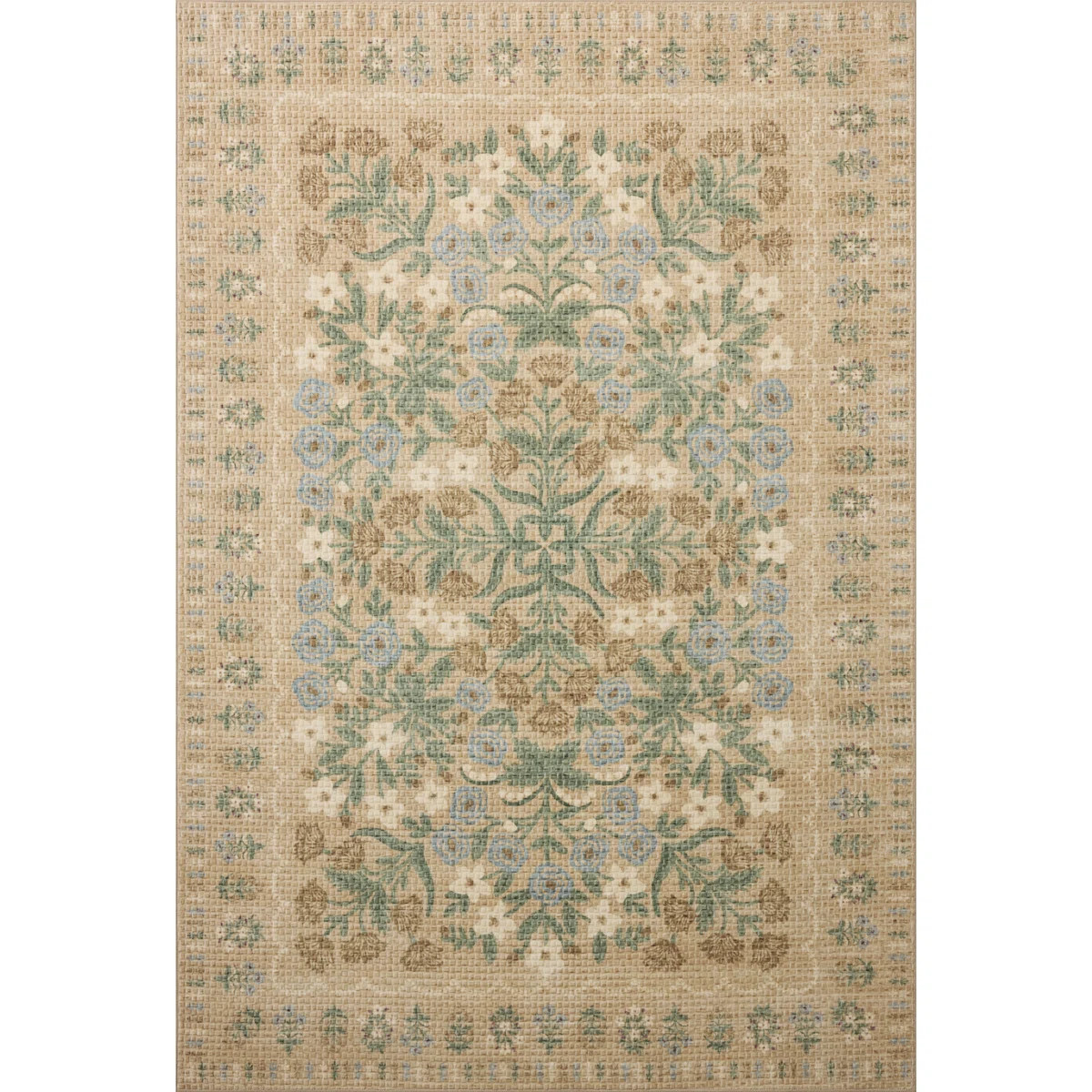 Rifle Paper Company x Loloi Orchard Sand / Multi Machine Washable Area Rug | Wayfair North America