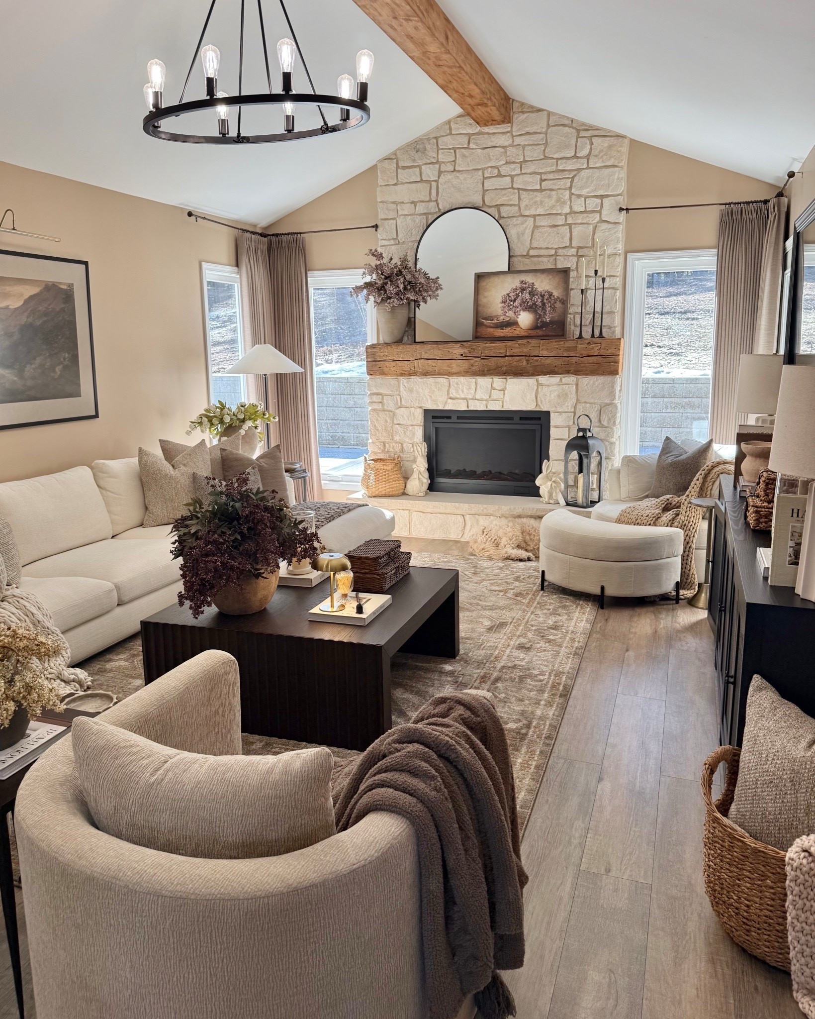Spring Living Room ☀️

Follow @farmtotablecreations on Instagram for more home finds, styling ideas, and sale alerts.

This living room moment is one of my favorites… the sunshine pouring in, the warm neutral tones, and all the layered textures make the space feel so inviting. The stone fireplace with the rustic wood mantel anchors the whole room, while the soft sofa, cozy chair, and oversized coffee table keep everything relaxed and comfortable for everyday living. I linked the decor pieces, furniture, pillows, and styling accents so you can recreate this warm, collected look in your own home.

#livingroom #sectional #livingroomrug #coffeetable #pillows #livingroomfurniture #homedecor #neutraldecor



#LTKSaleAlert #LTKHome