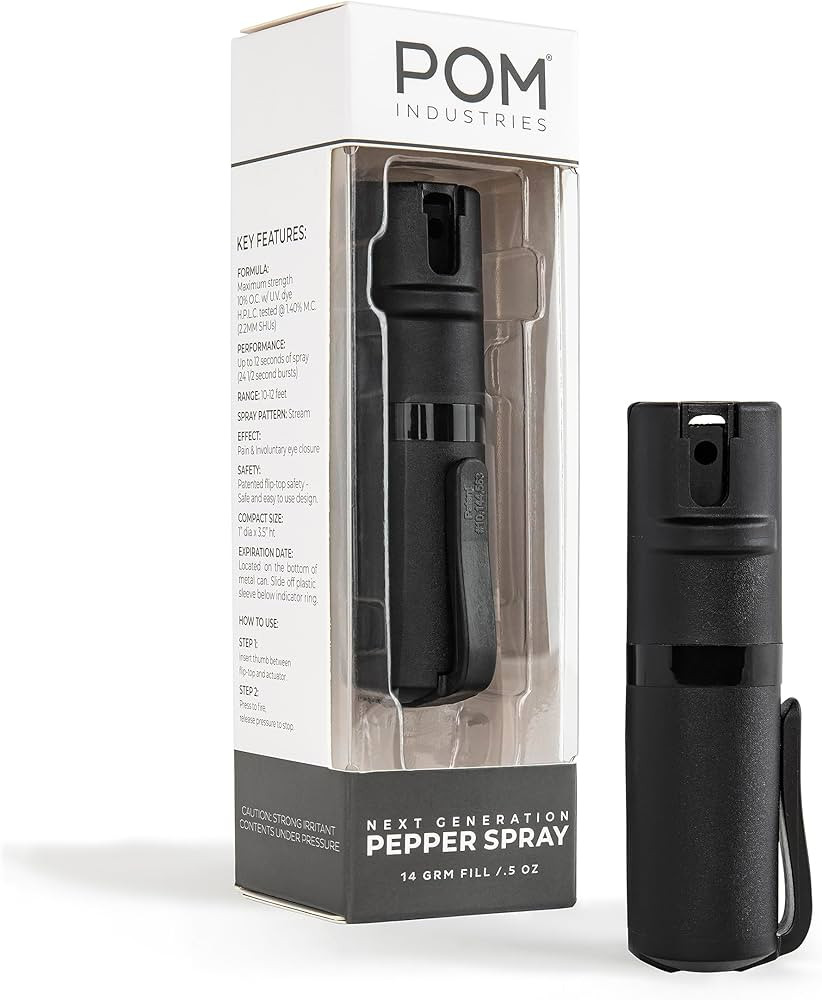 POM Pepper Spray Flip Top Pocket Clip - Maximum Strength OC Spray for Self Defense - Tactical Com... | Amazon (US)