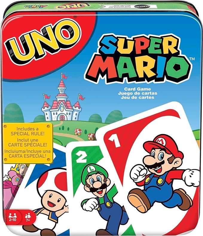 Mattel Games UNO Super Mario Card Game, Video Game Themed Travel Game in Collectible Storage Tin ... | Amazon (US)