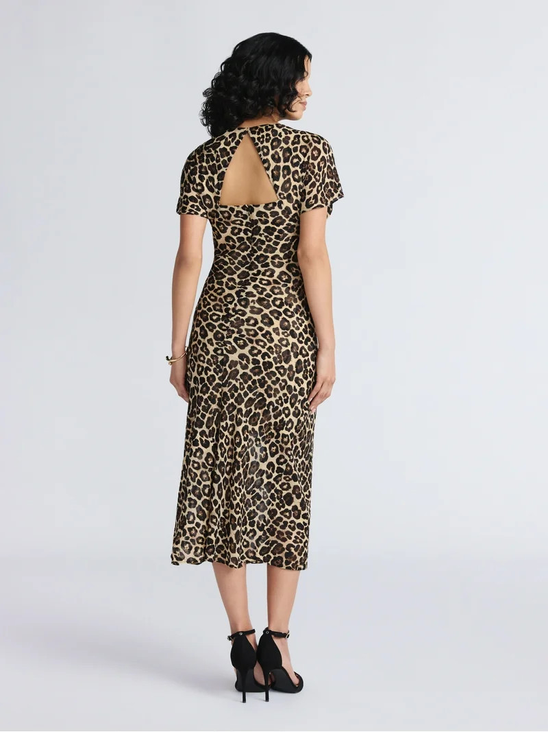 Sofia by Sofia Vergara Women's and Women's Plus  Bias Cut Midi Dress with Short Sleeves, Mid Calf... | Walmart (US)